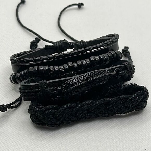 Brand New!! Leather, wood and hemp bracelet bundle - Picture 4 of 4